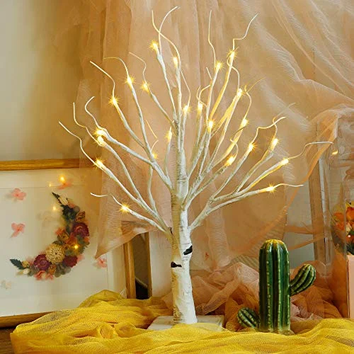 Christmas Festive Lights 24 LED Tabletop Lighted Birch Tree Battery Operated, Thanksgiving Table Decoration Lights for Indoor Christmas Wedding Party Home Bedroom Fall Decoration Christmas Festive Lights 24 LED Tabletop Lighted Birch Tree Battery Operated, Thanksgiving Table Decoration Lights for Indoor Christmas Wedding Party Home Bedroom Fall Decoration