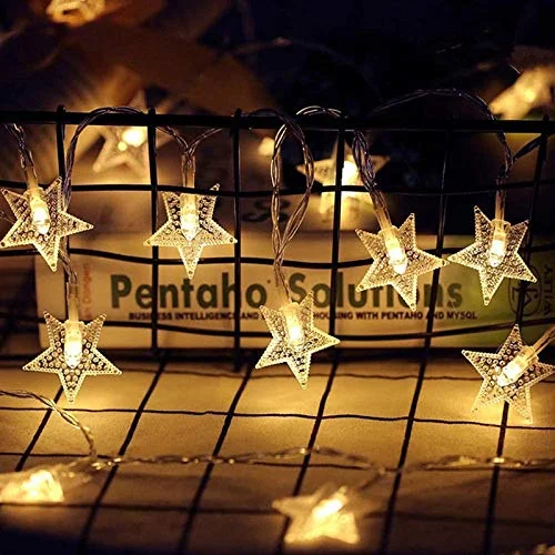 Christmas Nostalgic Memories 40 LED 14ft Star String Lights - Battery Operated - Warm White - 1 Pack