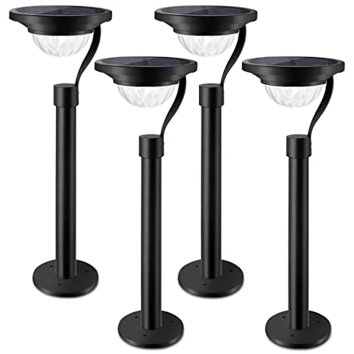 Christmas Holiday Countdown 50 Lumens Solar Outdoor Lights Waterproof Solar Pathway Lights 12 Hrs for Walkway, Patio, Yard, Driveway, Garden - 4 Pack