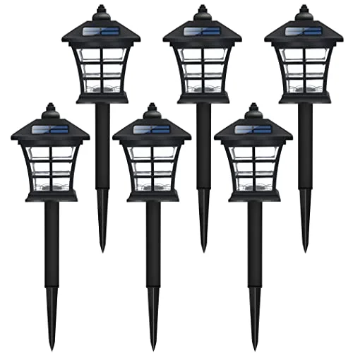 Christmas Warm Glow Solar Pathway Lights Outdoor Solar Garden Lights Solar Powered Landscape Lighting for Yard Patio, Garden, Walkway - 6 Pack