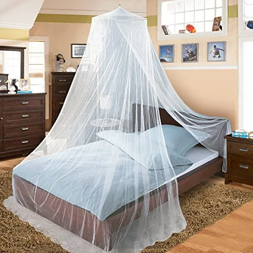 Christmas Cozy Treats Bed Canopy for Single to King Size Beds, Elegant Dome Bed Netting Canopy Curtains Canopy for Single to King Size Beds (White)