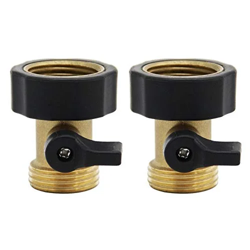 Christmas Tree Snowflakes Heavy Duty Brass Shut Off Valve Garden Hose Connector, TWIS3001 - 2 Pack