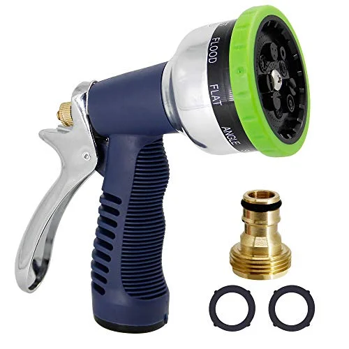Christmas Santa Surprise Heavy Duty Garden Pattern Nozzle, Fits All Standard Garden Hoses, 9 Adjustable Patterns Water Jet Pistol Grip Trigger - for Car Wash, Patio Cleaning, Watering Lawn/Garden, Shower Pets