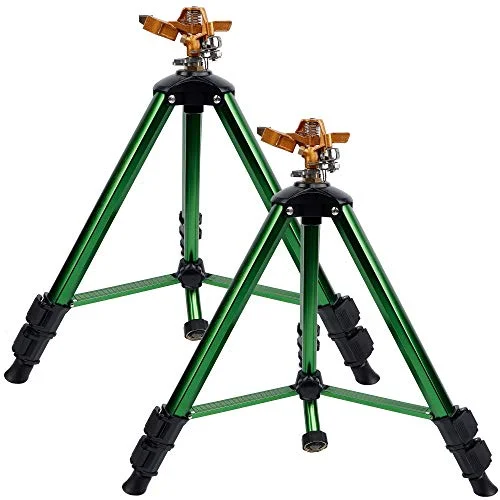 Christmas Wrapped Surprises Impact Sprinkler on Tripod Base, Quick Connector and Product Adapter Set, 360 Degree Coverage - 2 Pack