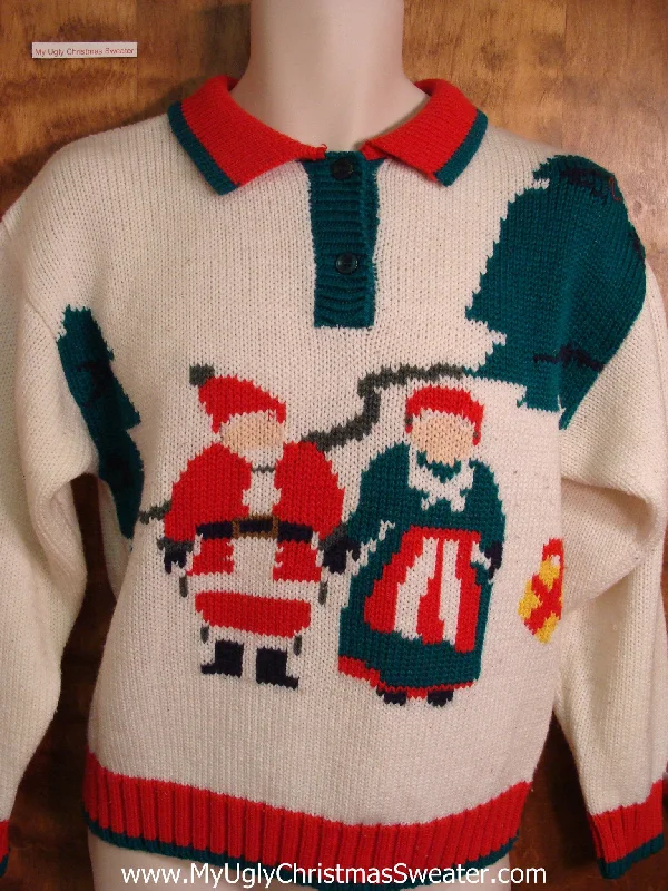 Christmas Hot Cocoa Ugly Christmas Sweater 80s Masterpiece