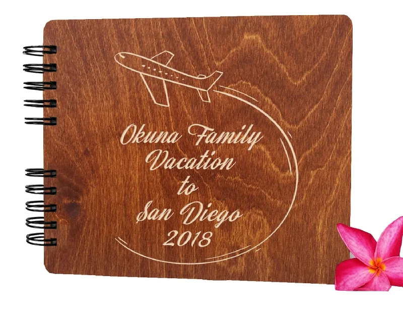 Christmas Magical Scenery Vacation Wooden Album Scrapbook Travel Journal Unique Rustic Engraved Wood Photo Gift for Family Album Book Photo Scrapbook