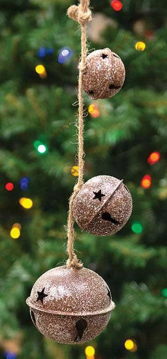 Vintage Glitter Rusty Bells Trio String