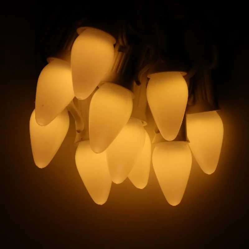 Christmas White Reindeer C7 Warm White Smooth Opaque LED Bulbs E12 Bases (SMD) (25 Pack)