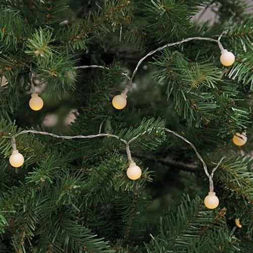 White Ball Berry LED String LIghts, 40ct