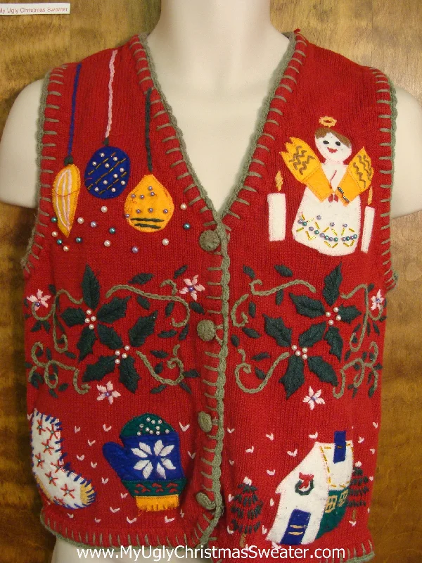 Christmas Evergreen Decorations Winter Fun Funny Christmas Sweater Vest