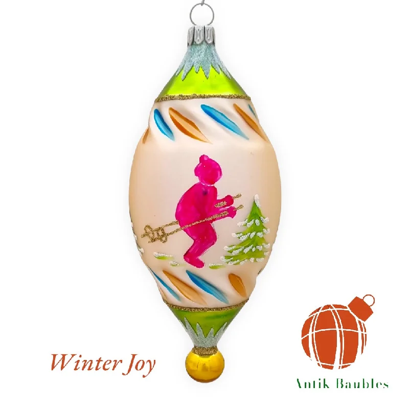 Christmas Outdoor Lights Winter Joy 4.25 in Tear Drop- Antik Baubles Exclusive Christmas Ornament
