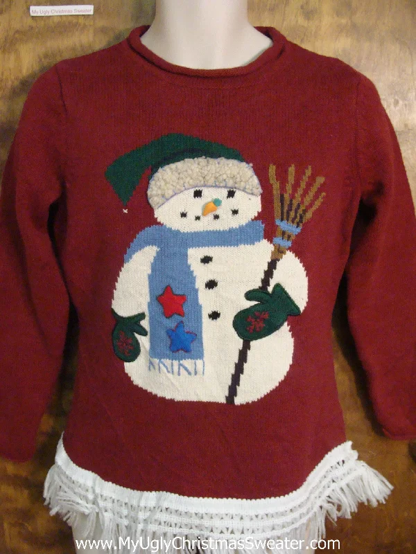 Christmas Snowy Windows Winter Snowman Ugly Christmas Jumper