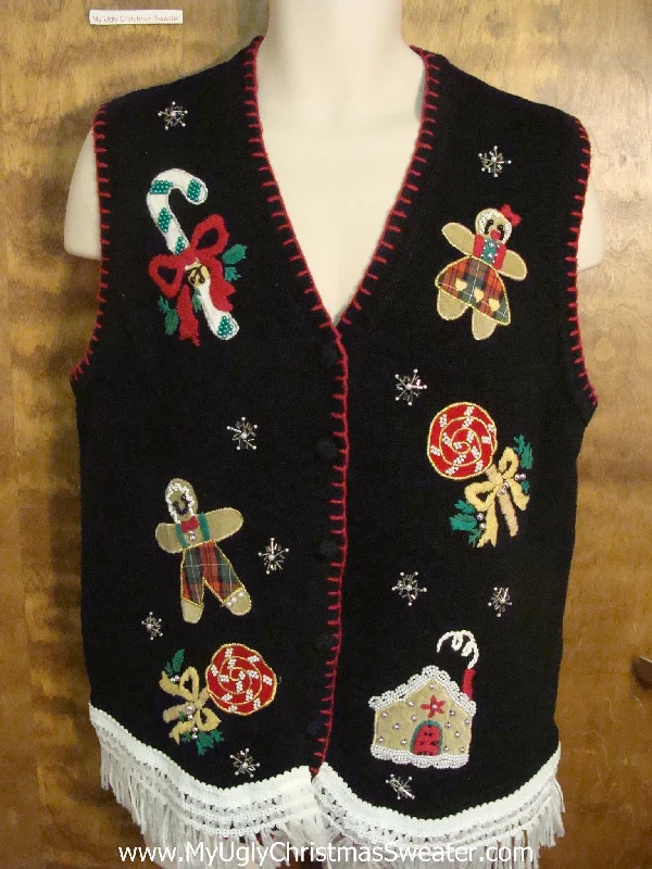 Christmas Carol Singing Xmas Sweets Ugly Christmas Jumper Vest