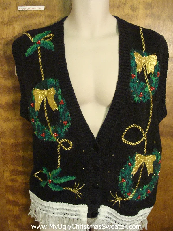 Christmas Holiday Countdown Xmas Wreaths Ugly Christmas Jumper Vest