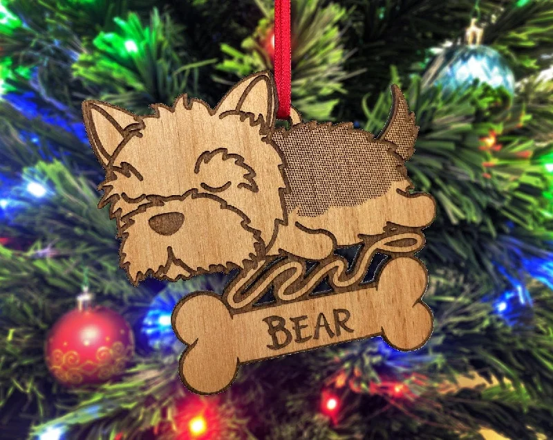 Christmas Holiday Decor Yorkshire Terrier Cute Ornament Holiday Decoration for Puppies First Christmas Family Dog Gift Yorkie Mix Gifts for Doggie Lover Pet Owner