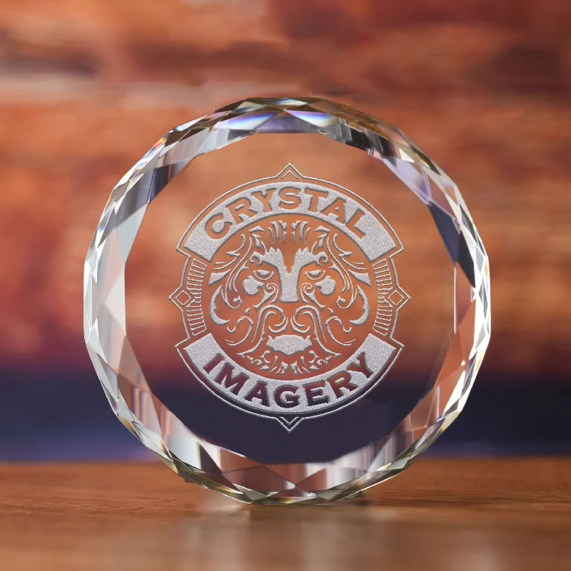 Christmas Snowfall Scene Your Logo Crystal Paperweight Recognition Award